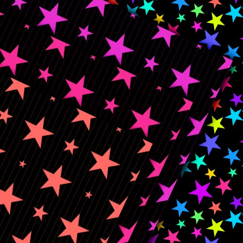 Digital Neon Rainbow Star Papers By Crazoulis Glitter