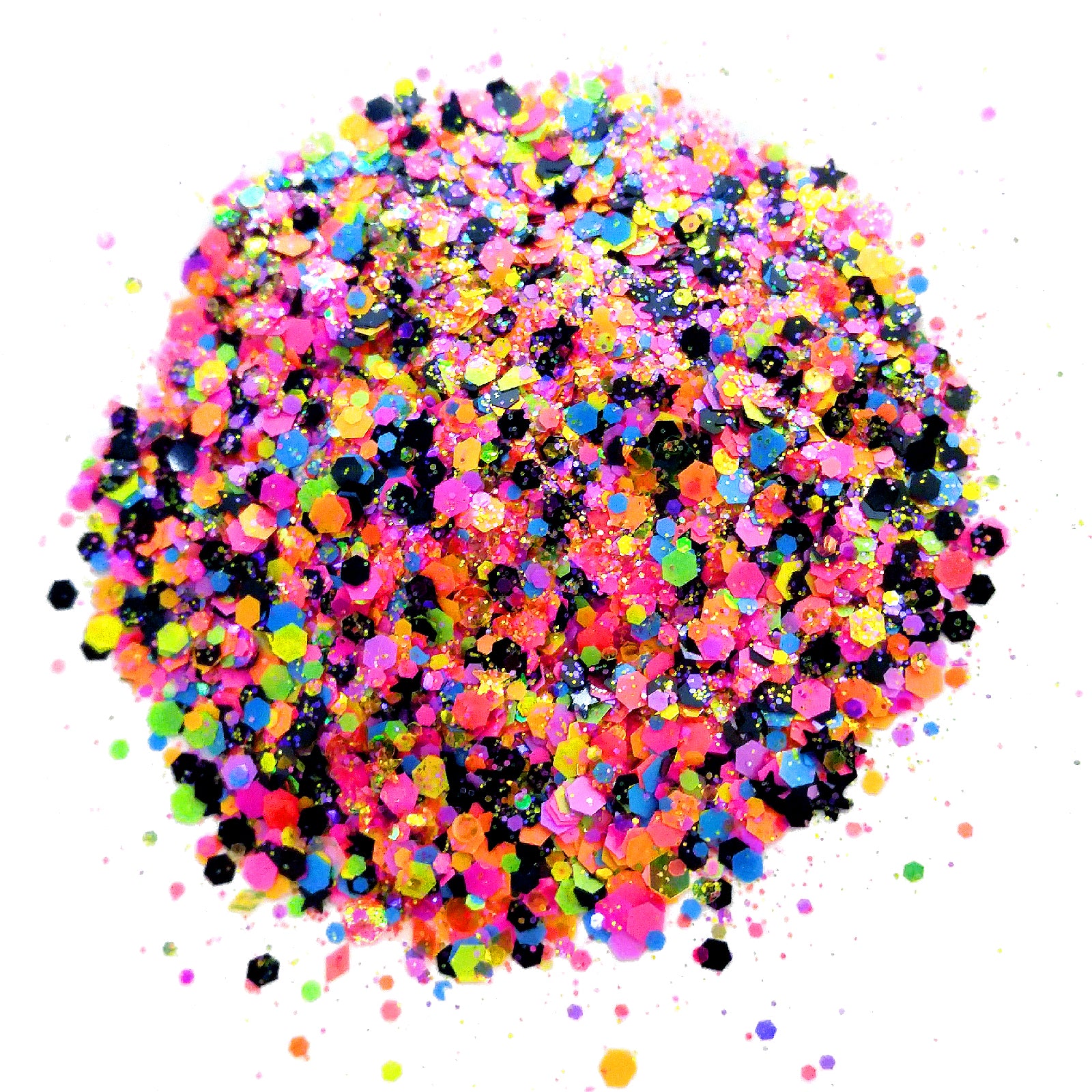 Neon and Black Chunky Glitter Mix - Rock The Microphone By Crazoulis Glitter
