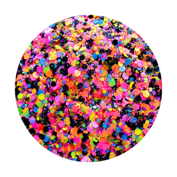 Neon and Black Chunky Glitter Mix - Rock The Microphone By Crazoulis Glitter