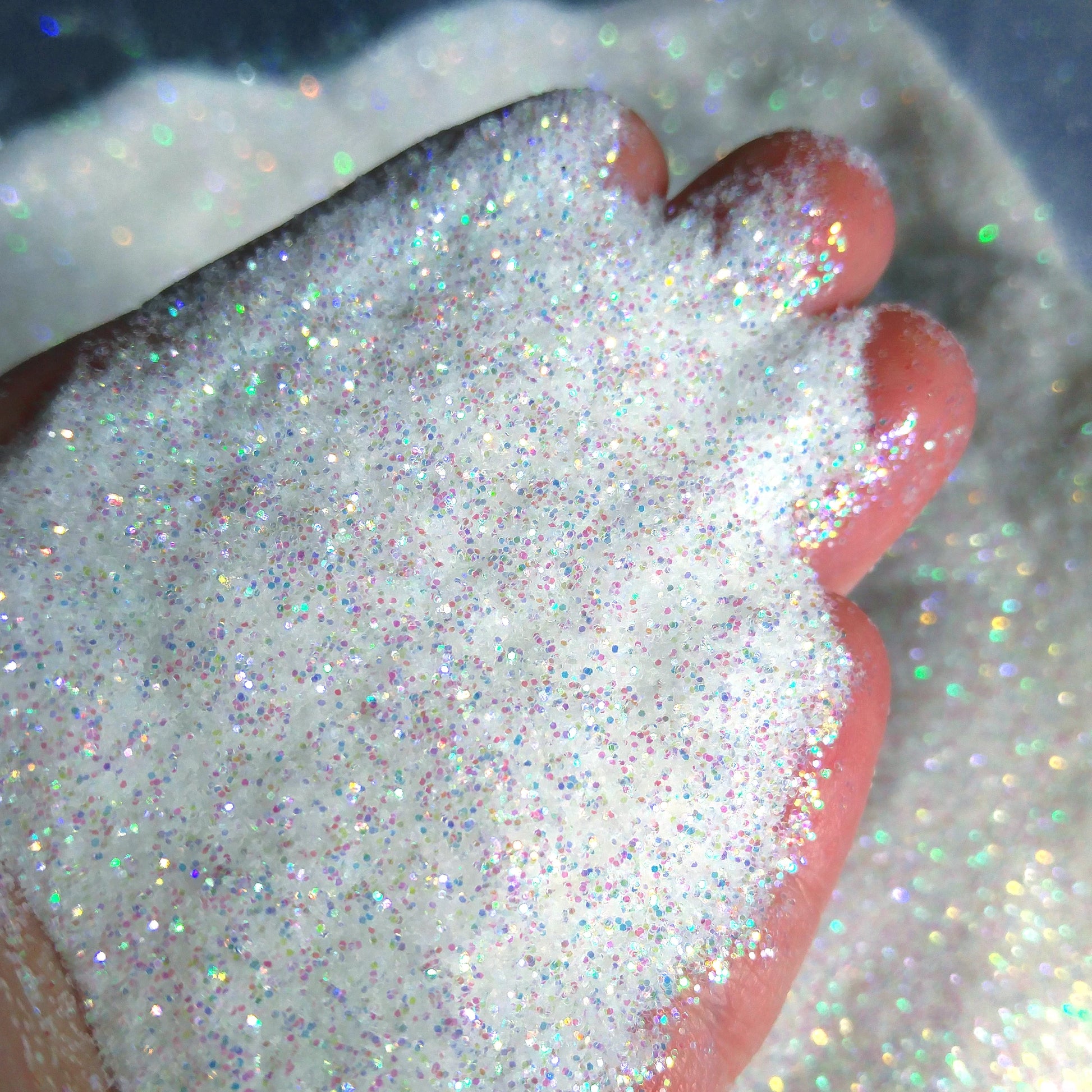 Iridescent White Fine Glitter .2mm - White Opal By Crazoulis Glitter