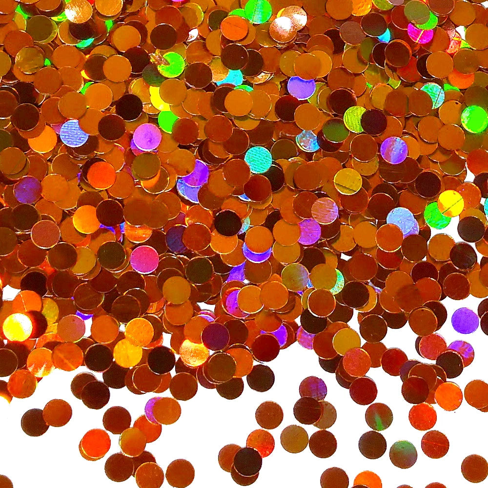 Orange Holographic Dot Shaped Glitter By Crazoulis Glitter