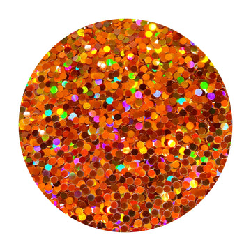 Círculo holográfico naranja / brillo de puntos 3 mm