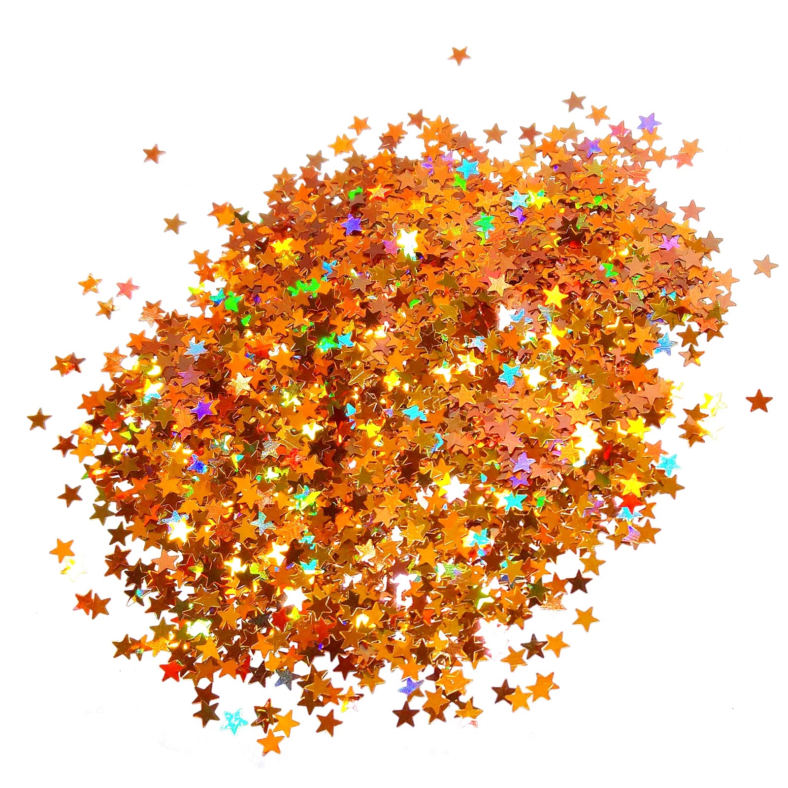 Orange Holographic Star Shaped Glitter By Crazoulis Glitter