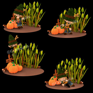Cute Scarecrows Clipart Pack Four