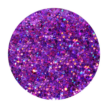 Mezcla de purpurina hexagonal holográfica púrpura