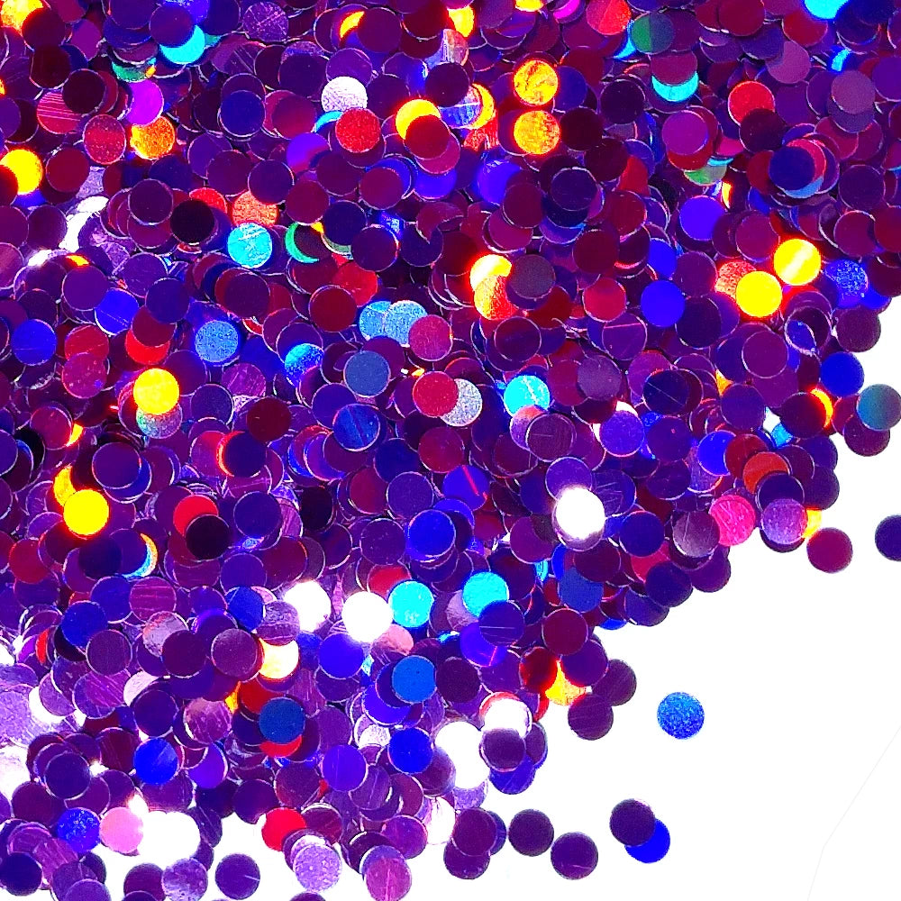 Purple Holographic Dot Shaped Glitter By Crazoulis Glitter