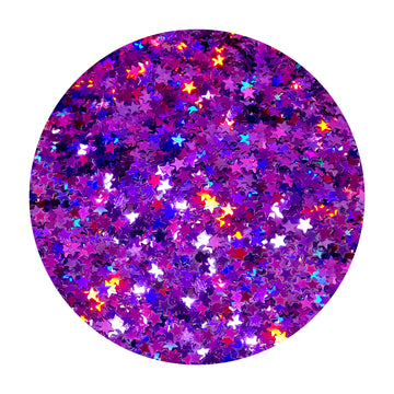 Purple Holographic Star Glitter 3mm