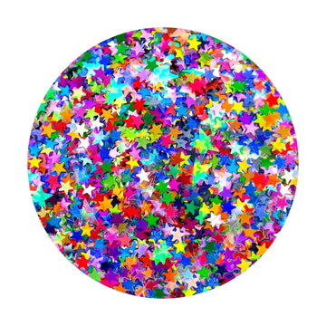 Rainbow Holographic Star Glitter Mix - Ver estrellas