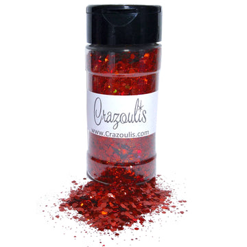 Red Holographic Hexagon Glitter Mix