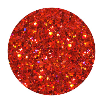 Mezcla de purpurina hexagonal holográfica roja