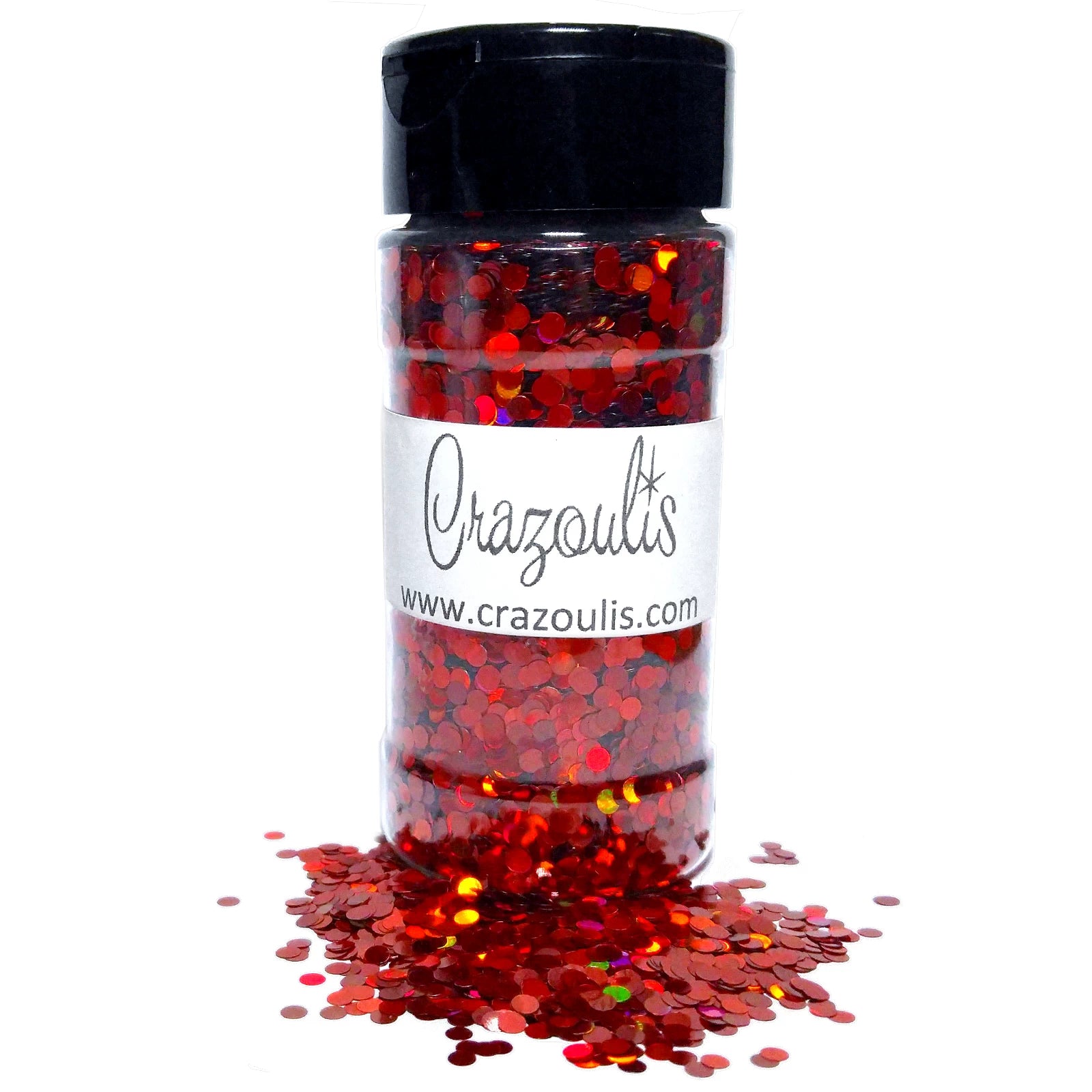 Red Holographic Dot Shaped Glitter By Crazoulis Glitter