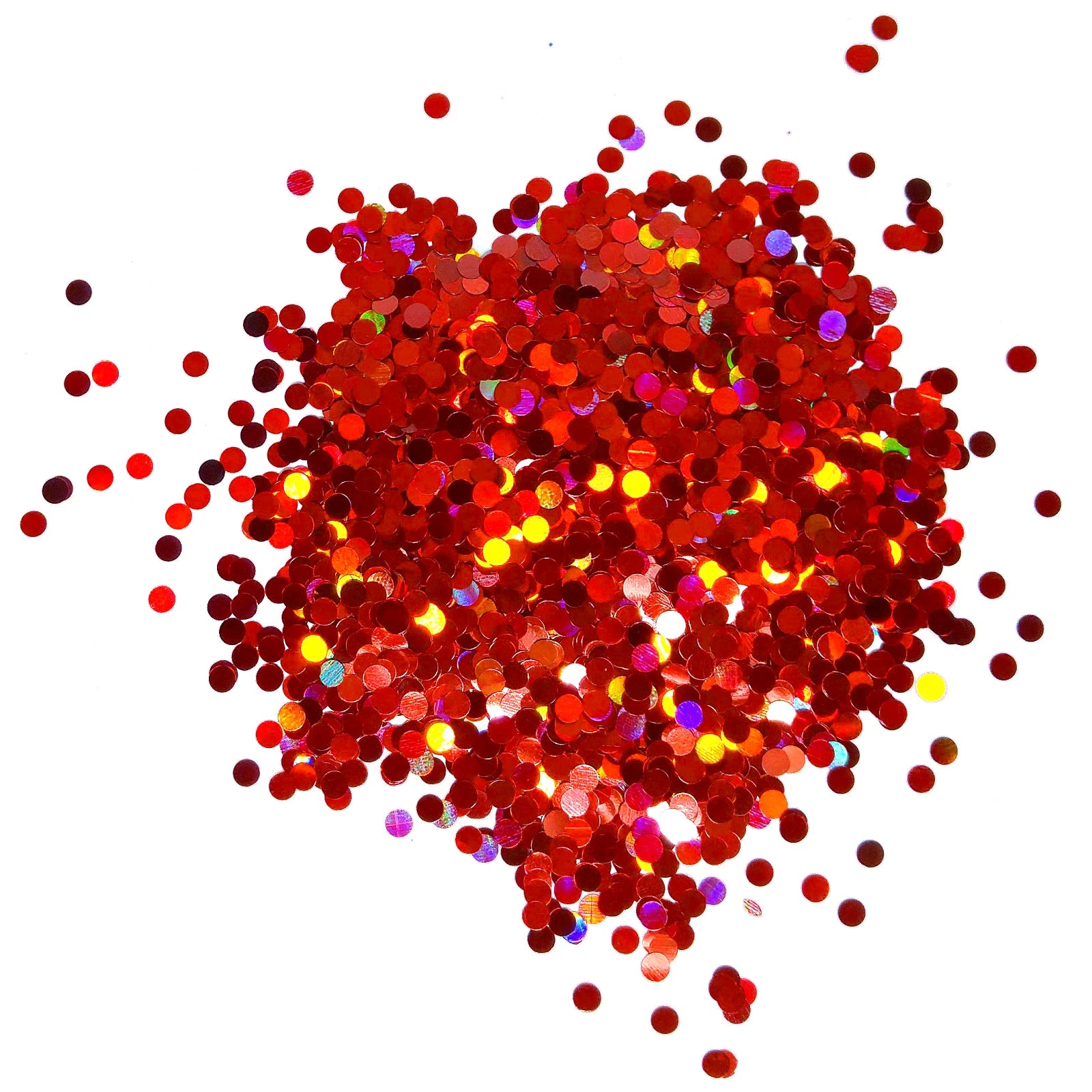 Red Holographic Dot Shaped Glitter By Crazoulis Glitter