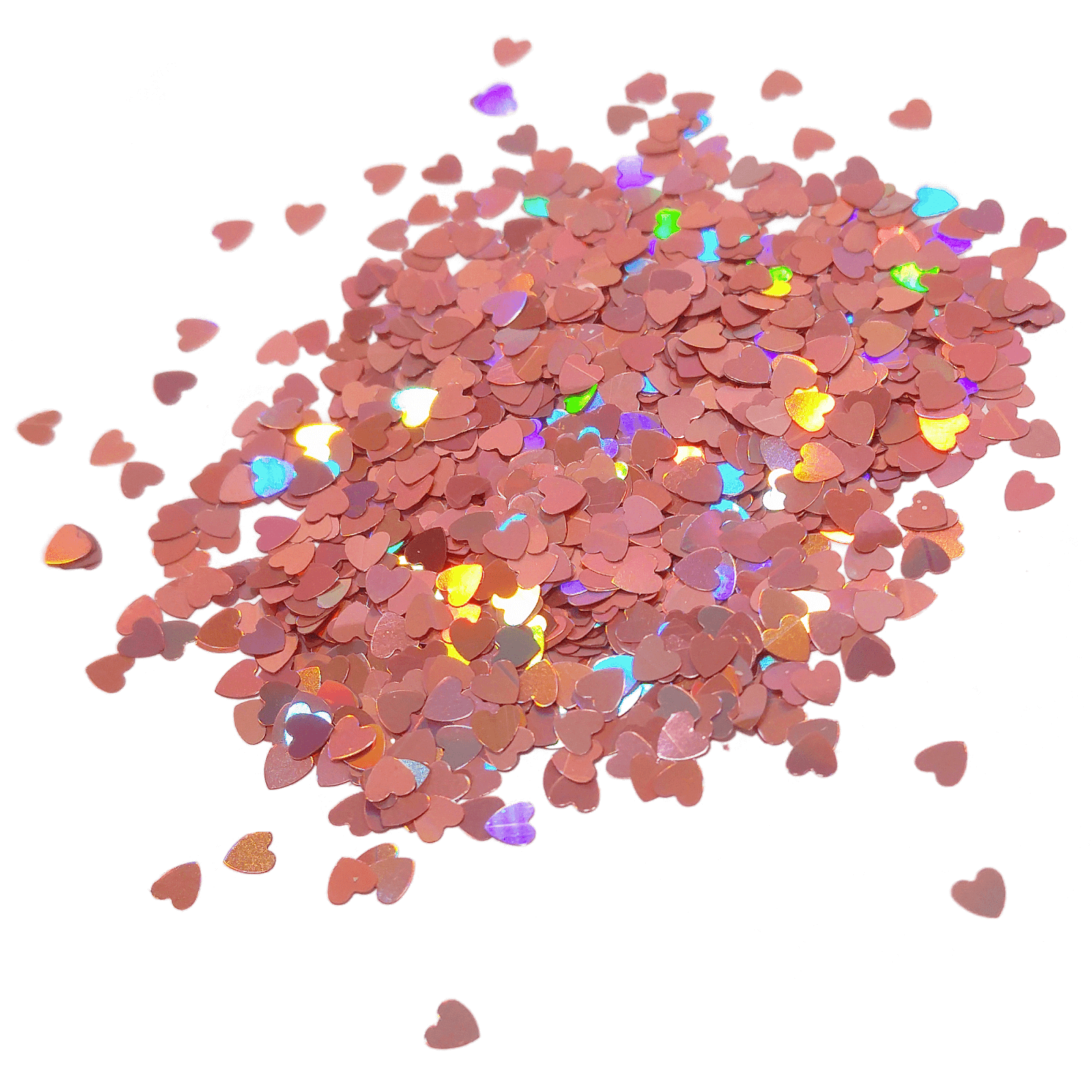 Rose Pink Holographic Valentines Heart Glitter By Crazoulis Glitter