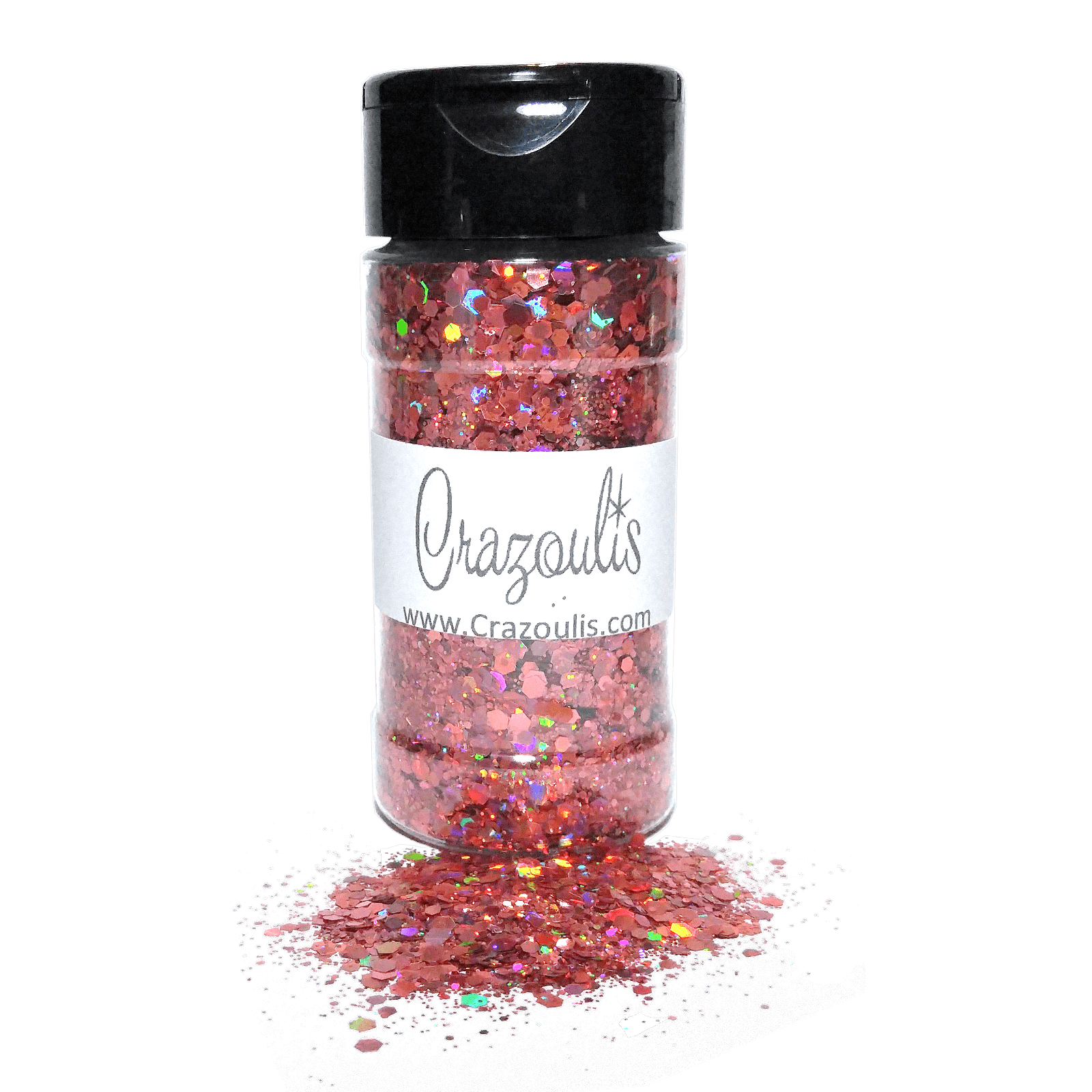 Rose Pink Holographic Hexagon Glitter Mix By Crazoulis Glitter