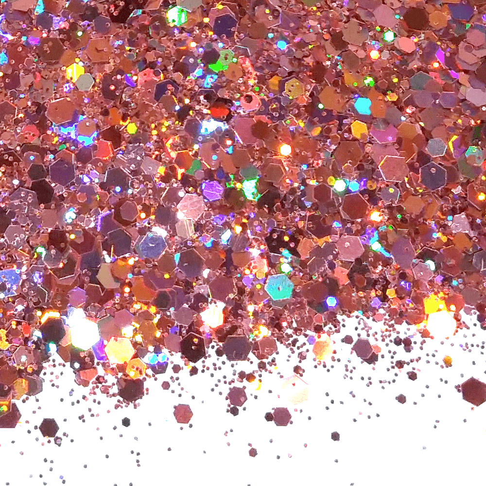 Rose Pink Holographic Hexagon Glitter Mix By Crazoulis Glitter