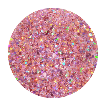 Rose Pink Holographic Hexagon Glitter Mix