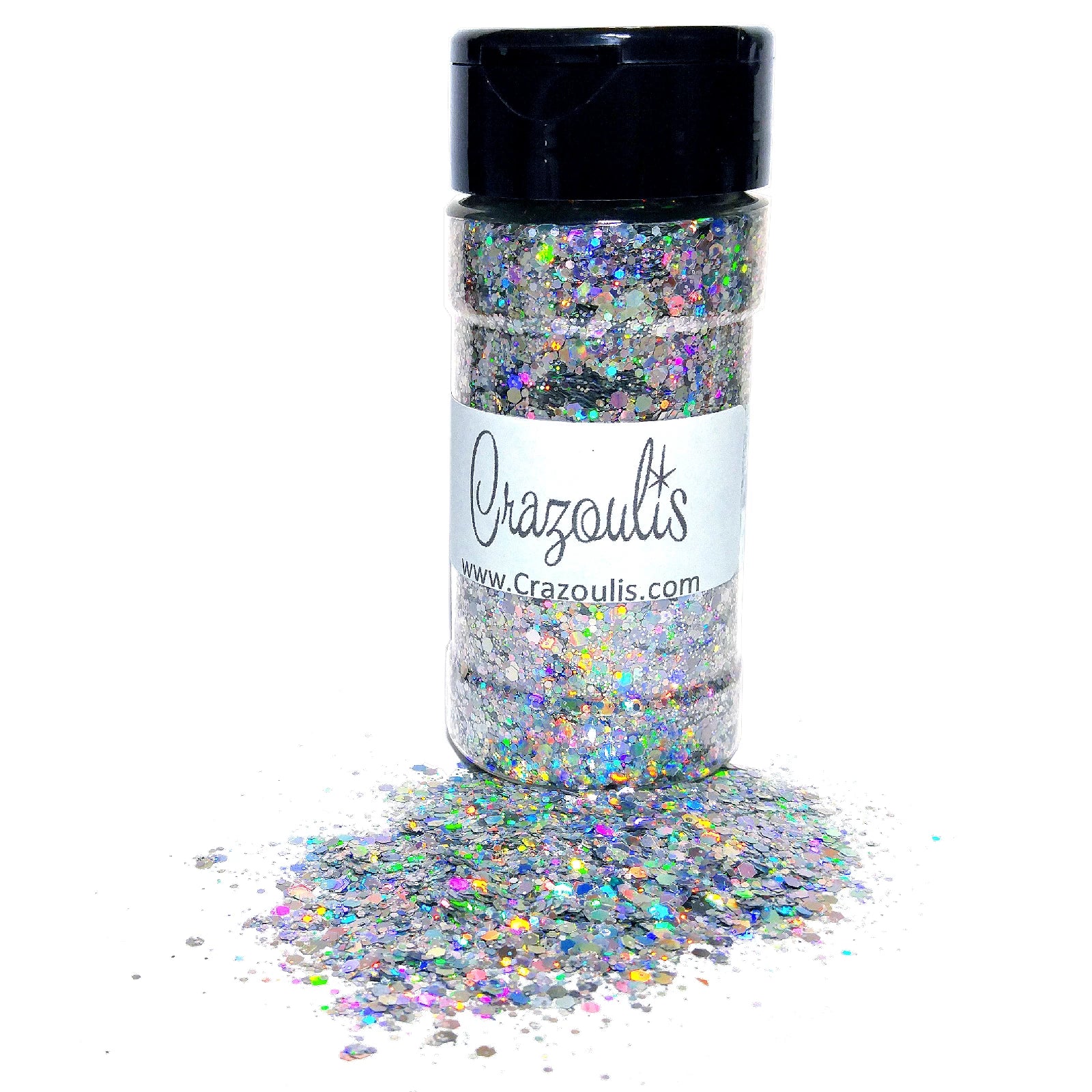 Silver Holographic Chunky Glitter Mix By Crazoulis Glitter