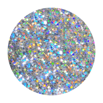 Silver Holographic Star Glitter 3mm