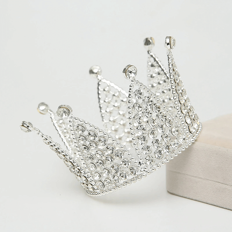 Silver Metal Rhinestone Crown For Tumblers