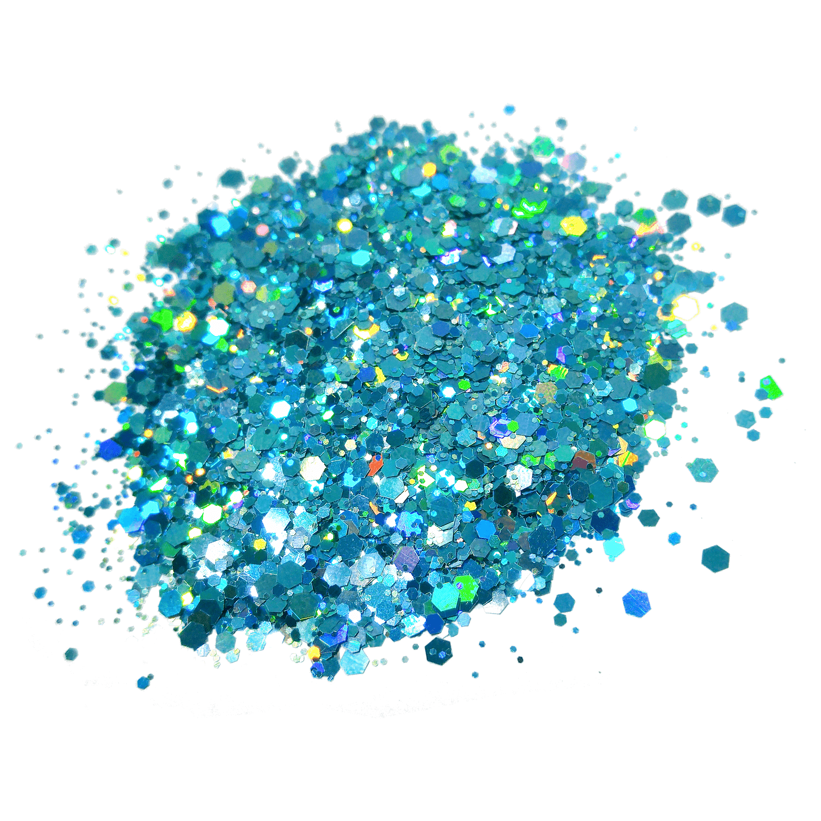 Turquoise Holographic Hexagon Glitter Mix By Crazoulis Glitter