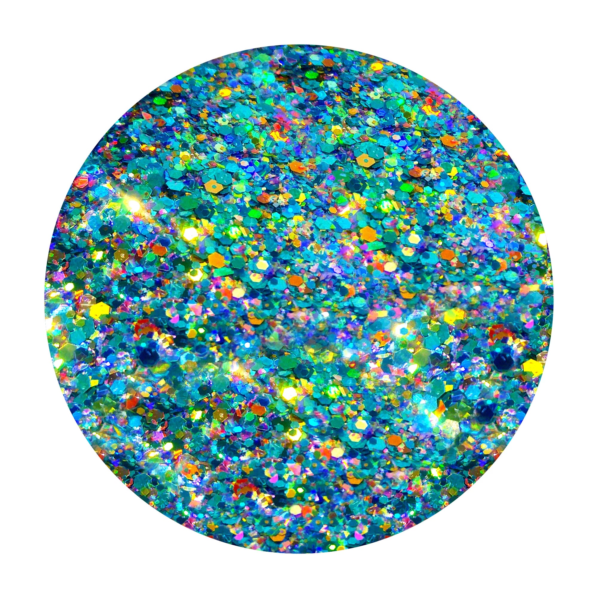 Turquoise Blue And Gold Holographic Glitter Mix - Sea Jewels By Crazoulis Glitter