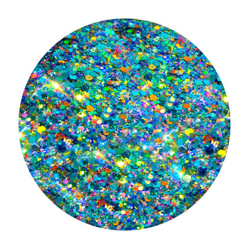 Turquoise Blue And Gold Holographic Glitter Mix - Sea Jewels By Crazoulis Glitter