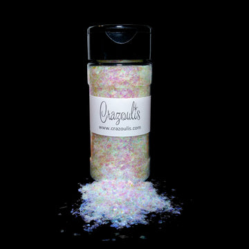 Peppermint Candy White Opal Iridescent Glitter Flakes