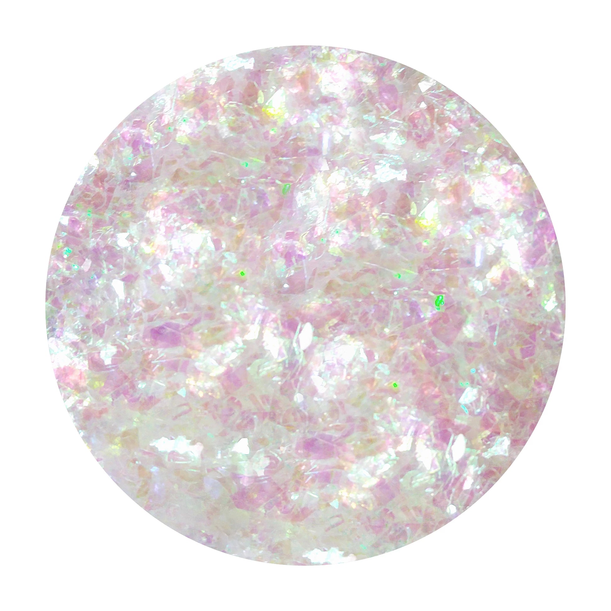 White Opal Iridescent Glitter Flakes - Peppermint Candy