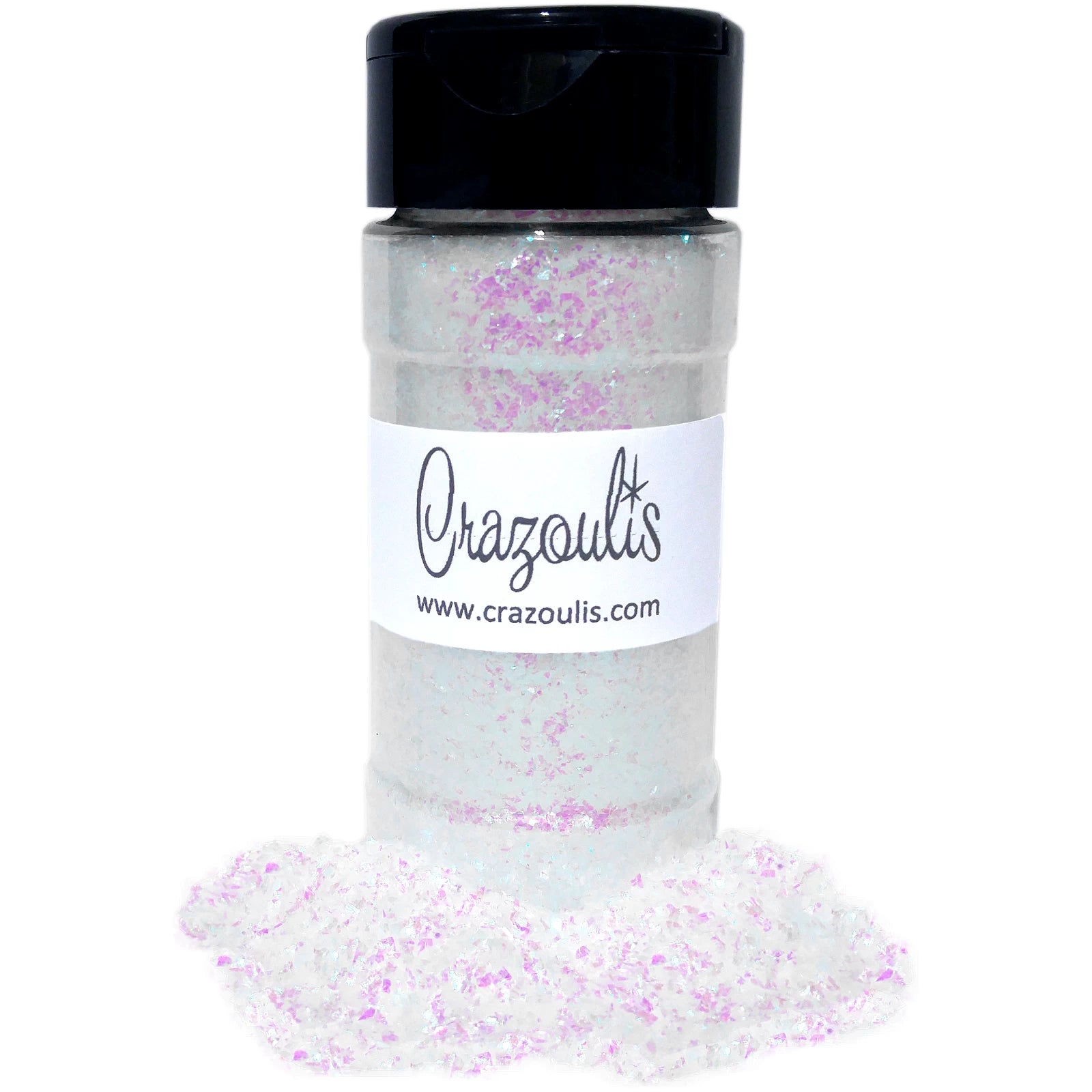 White Opal Glitter Flakes - Snow Cone By Crazoulis Glitter
