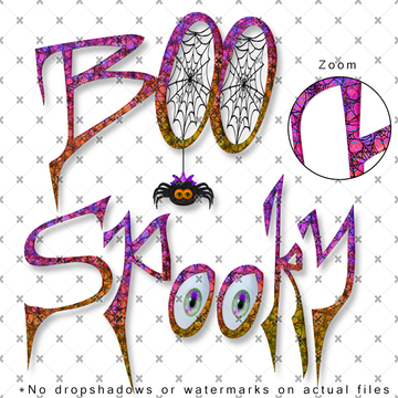 Halloween Spider Web Decorated Word Art