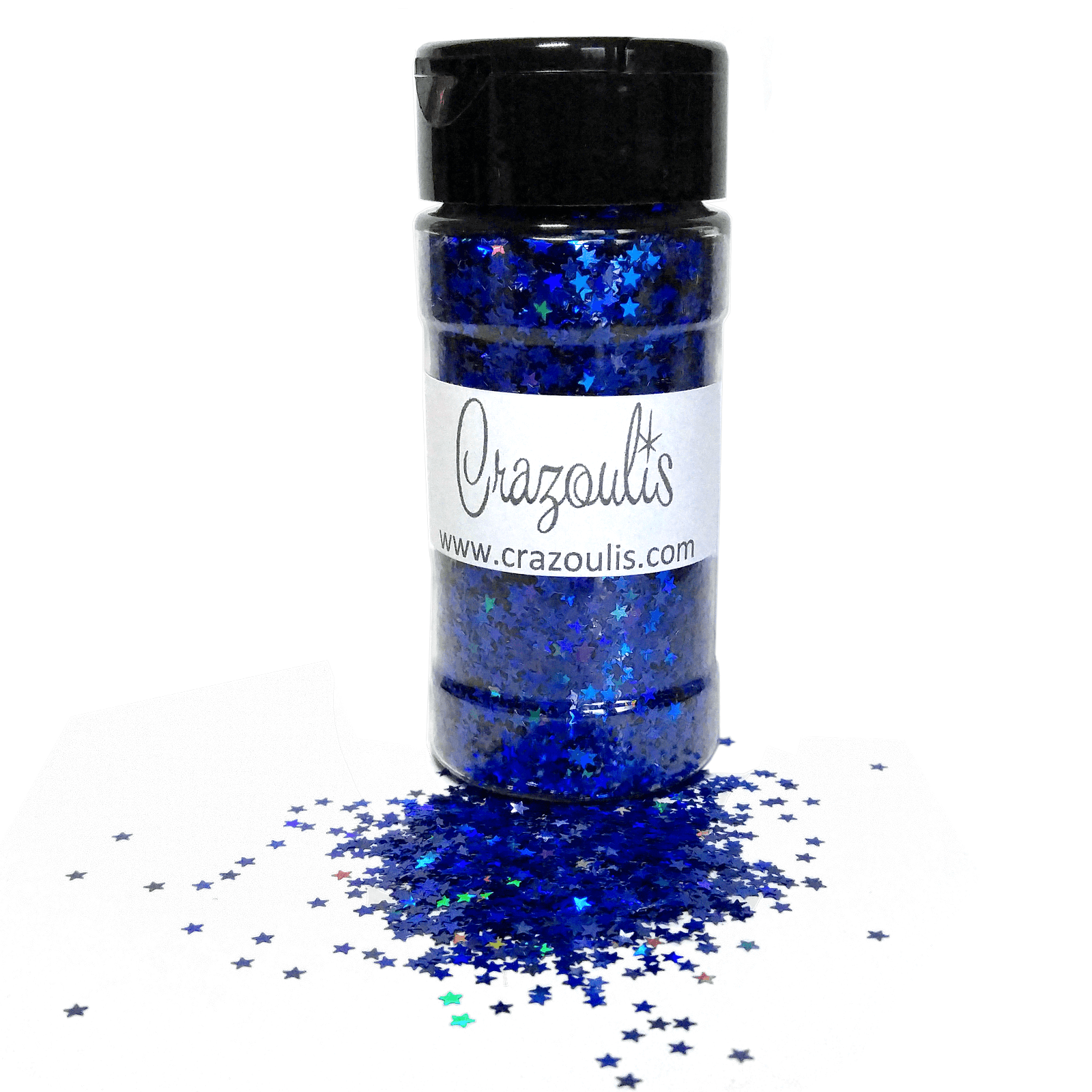 Royal Blue Holographic Star Shaped Glitter By Crazoulis Glitter