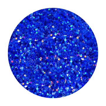 Estrella Holográfica Azul Real Con Purpurina De 3 MM