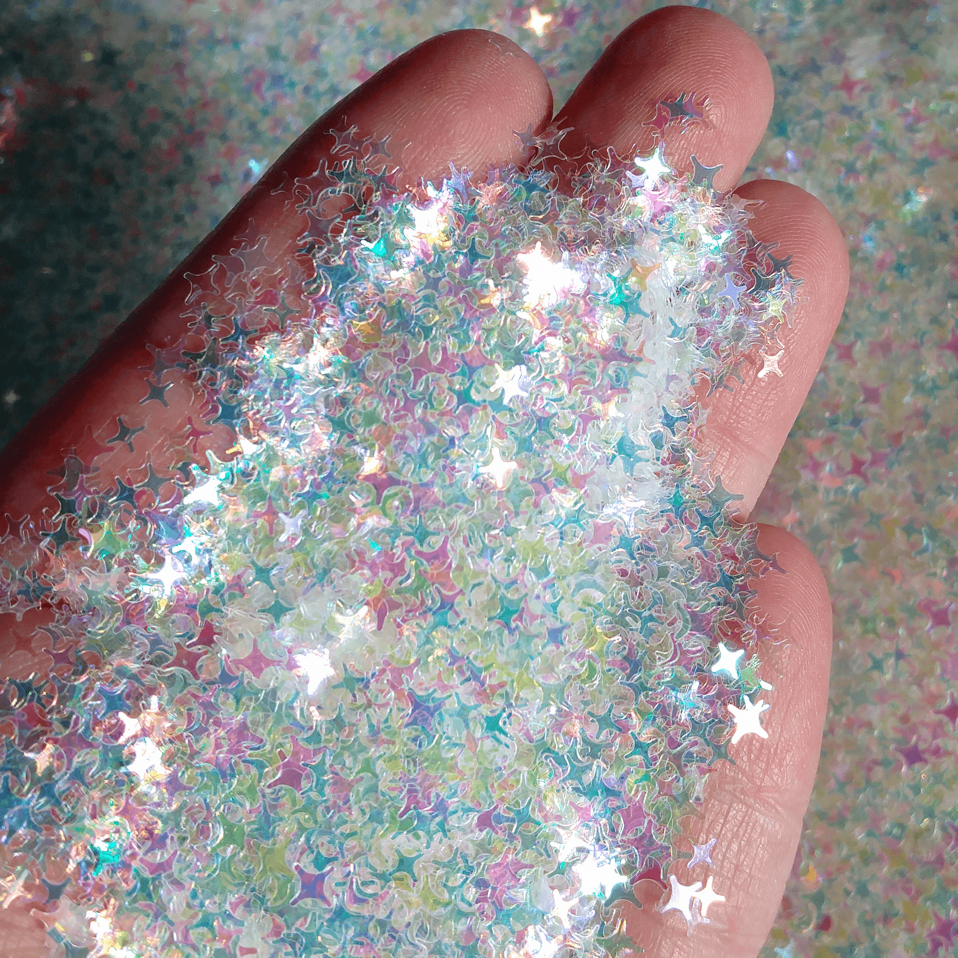 Opal Iridescent 4 Point Star Glitter - Shining Stars By Crazoulis Glitter