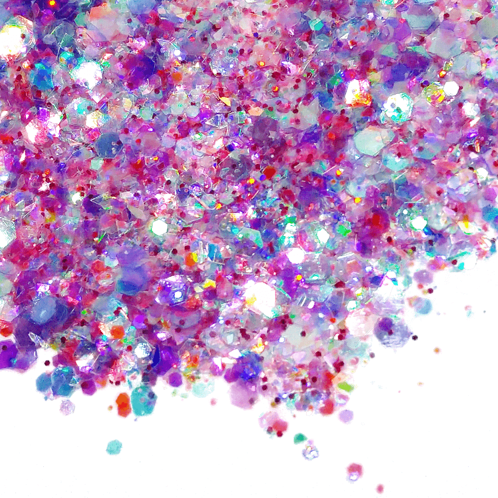Pink and Purple Iridescent Chunky Glitter Mix - Enchanted  By Crazoulis Glitter
